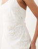 Six Stories chiffon one shoulder embellished detail tiered maxi dress in white