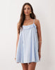 The Frolic exclusive cotton blend lace godet frill edge cami mini dress in baby blue
