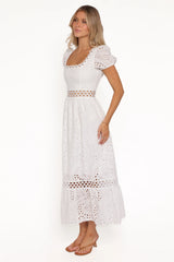 Melania Midi Dress - White