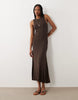 JDY Tall sleeveless midaxi dress in chocolate brown