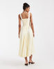 & Other Stories fitted bodice linen blend maxi dress in yellow