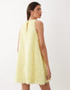 YAS textured sleeveless shift mini dress in soft yellow