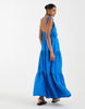 Vero Moda tie shoulder cami midi tiered dress in nebulas blue