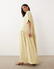 Petite T-shirt drop waist midi dress in buttermilk