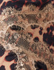 overlay lace trim midaxi dress with back detail in leopard print