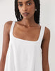 Mango cotton rich scoop neck mini dress in white