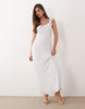 Gina Tricot frill lace maxi dress in white