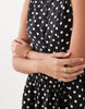 Brave Soul slash neck button down dropped waist mini dress in mono polka dot