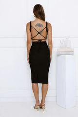 She's Well Known Midi Dress Black