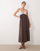 Abercrombie & Fitch v neck flowy maxi dress with built in bra in brown floral print