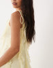 VILA tie shoulders ruffle cami midaxi dress in pastel yellow