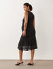 Mamalicious Maternity sleeveless mesh midi dress in black and white dot print