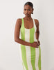 scoop neck maxi dress in green stripe