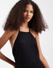 Vero Moda stretch lace halter maxi dress in black