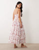 Miss Selfridge corset maxi dress in tile print