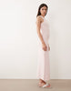knit cotton blend racer maxi dress in pink