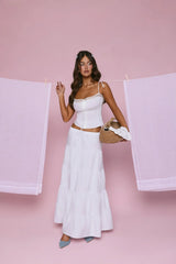 Surfside Glow Maxi Skirt White