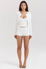 white summer knit cardigan