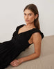 Miss Selfridge flutter sleeve smock dress in black