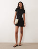 Brave Soul short sleeve mini shirt dress in black
