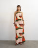 Topshop halter backless maxi in abstract print