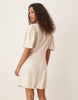 JDY linen mix midi shirt dress in beige