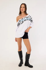 Neovision Shard Off Shoulder Relaxed Tee White