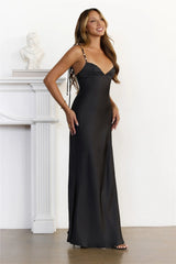 Evening Icons Satin Maxi Dress Black