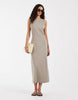 & Other Stories sleevless jersey maxi dress with back split in brown