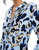 YAS maxi shirt dress in oversized blue leopard print