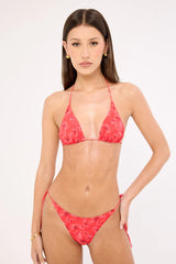 L&t Hibiscus Breeze Bikini Bottom Red Print