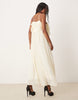 Vila pleated ruffle layer cami maxi dress in birch cream