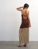 Topshop knit strap back full skirt maxi dress in chocolate