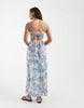 Vero Moda halter maxi dress in conversational palm print