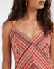 Vero Moda chevron knit crochet cami midi dress in pink