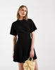 cinched seam detailing mini dress in black