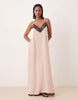 v-neck cami maxi sundress with lace overlay in stripes