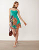 cami mini dress with scarf in aqua floral