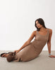AWARE textured knit midi dress in portabella