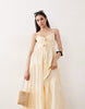 Esmée tiered maxi beach dress in butter yellow