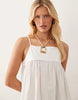 halterneck a-line hybrid mini dress in white