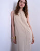 Topshop high neck open back throw-on cupro midi dress in buttermilk