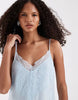 lace inserts handkerchief hem maxi dress in blue