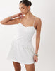 broderie cami mini dress in white