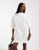 Tall batwing T-shirt mini dress in stone