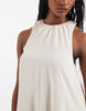 Tall performance fabric asymmetric hem volume mini dress in stone
