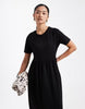Threadbare jersey short sleeve maxi dress in black