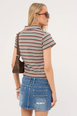 Rusty Blazed Stripe Baby Polo Tee Multi Stripe