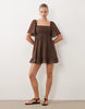 Abercrombie & Fitch floaty babydoll mini dress in brown