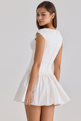 white cotton mini dress